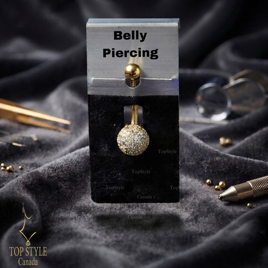 Titanium Pave Sparkle Belly Button Ring