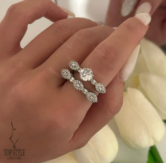 Engagement Gold-Plated Rings Set