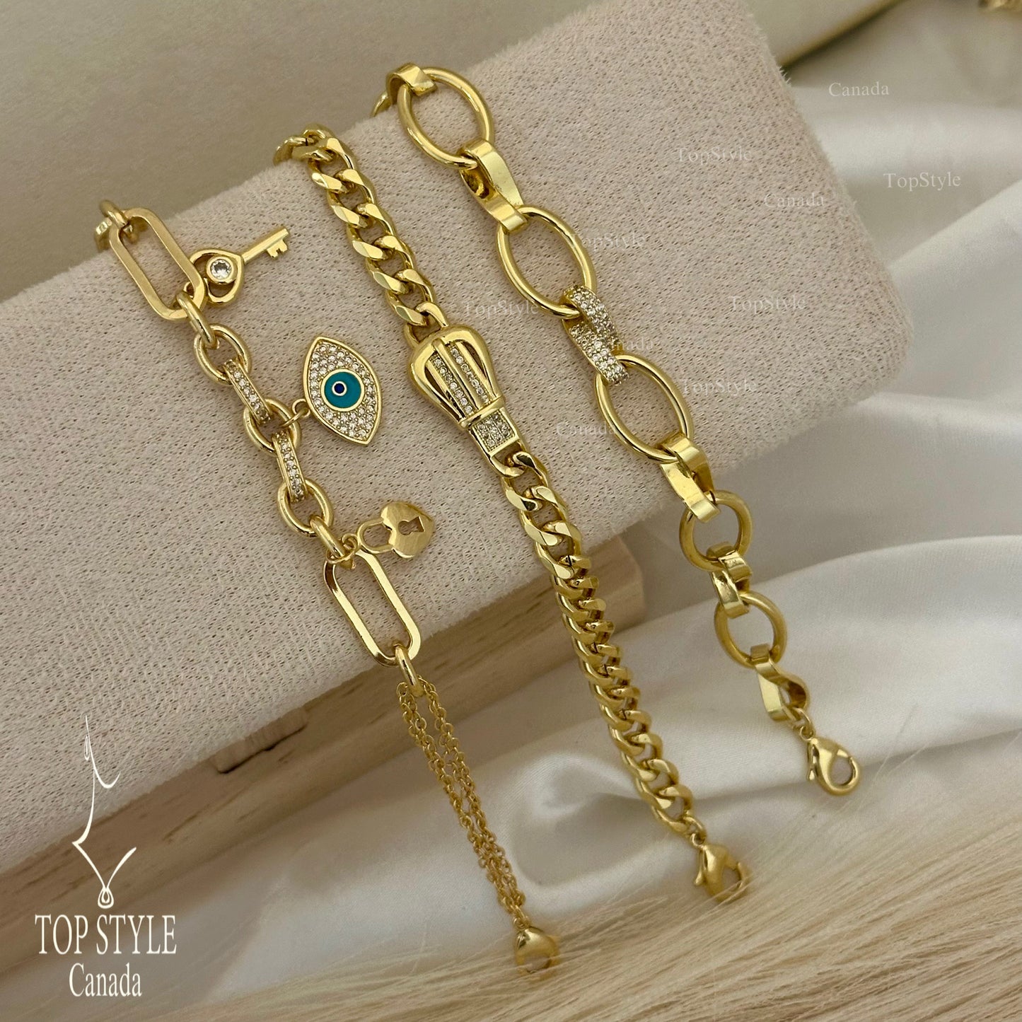 18k Gold-Plated Stacking Bracelets