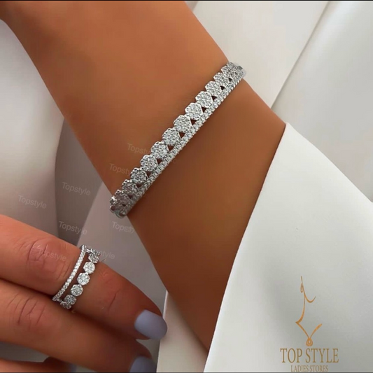 Elegant Daisy Half Set (Bracelet & Ring)