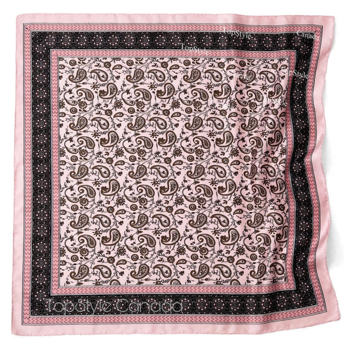 Blush Pink Paisley Coin Scarf Necklace