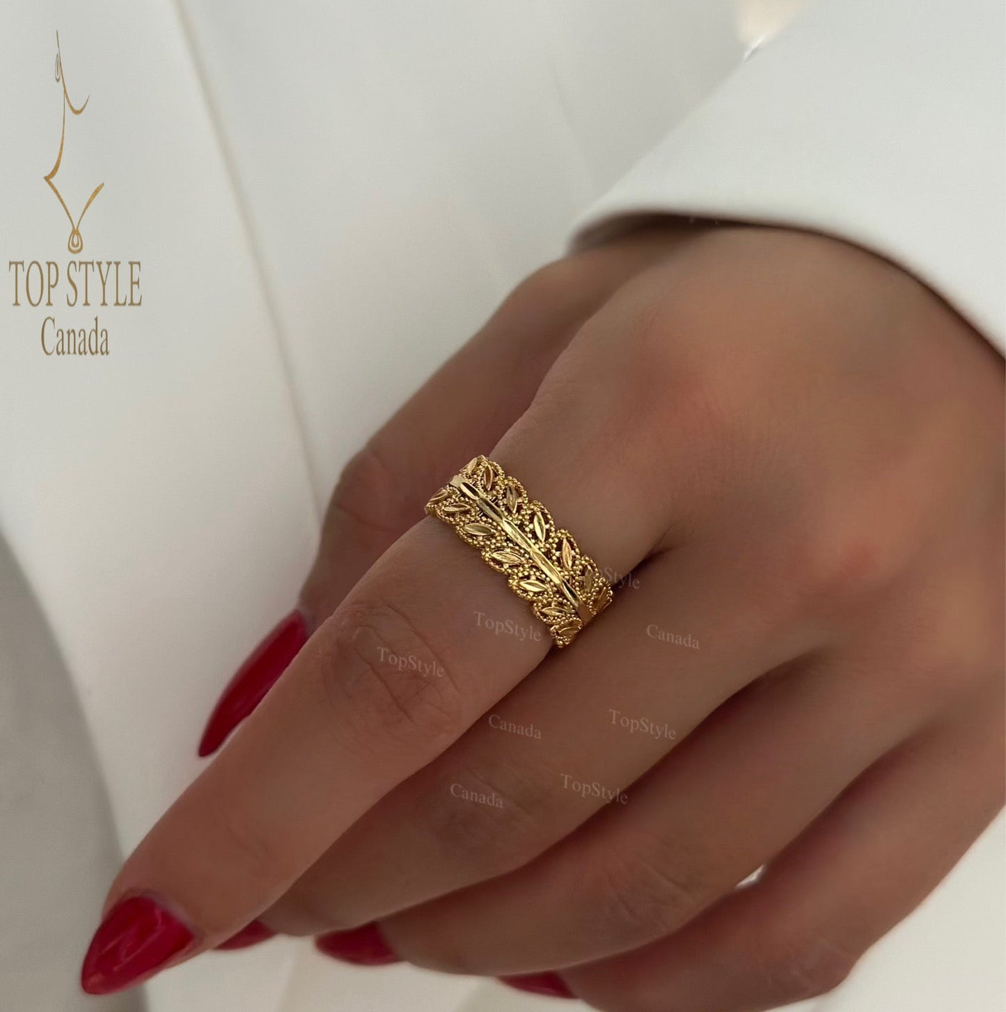 21K Gold Plated Wheat Ring