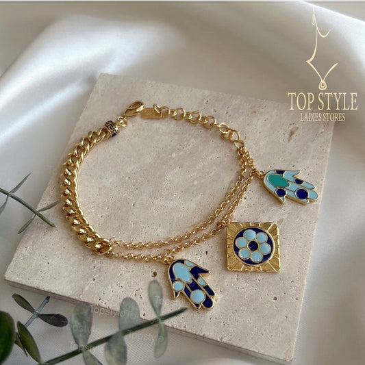 18K Gold-Plated Hamsa Charm Bracelet