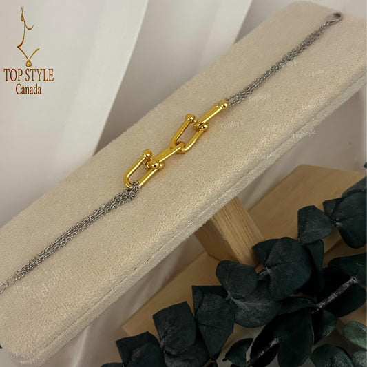 Two-Tone Gold-Plated Bracelet