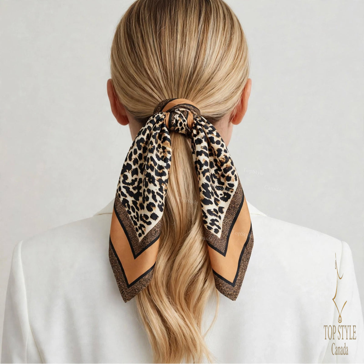 Leopard Print Coin Scarf Necklace