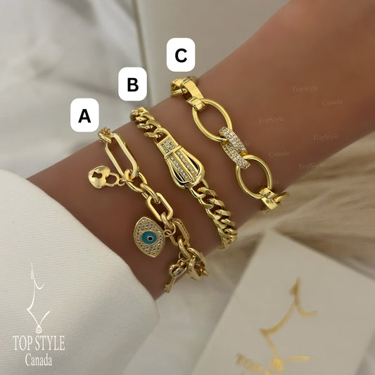 18k Gold-Plated Stacking Bracelets