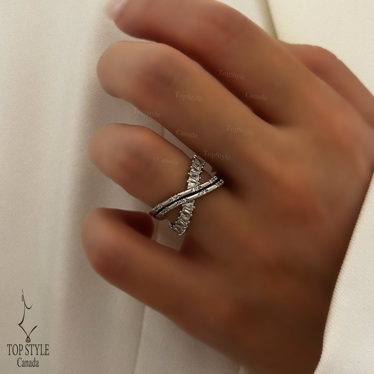 Trendy Adjustable Gold-Plated X Ring