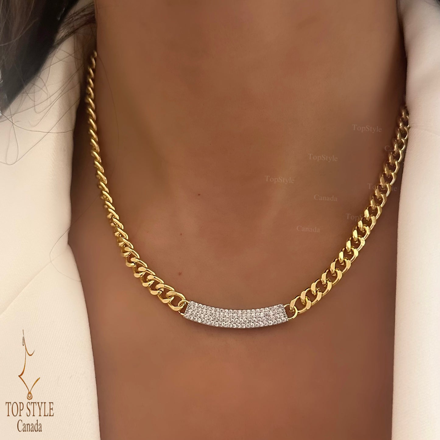 Two-Tone Gold-plated Clear ZC Chain set