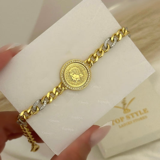 18K Gold Plated Coin (Lira) Bracelet