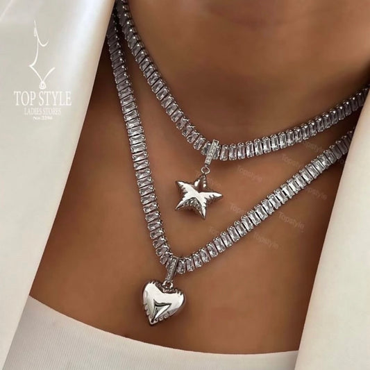 18K Gold-Plated Baguette Tennis Necklace