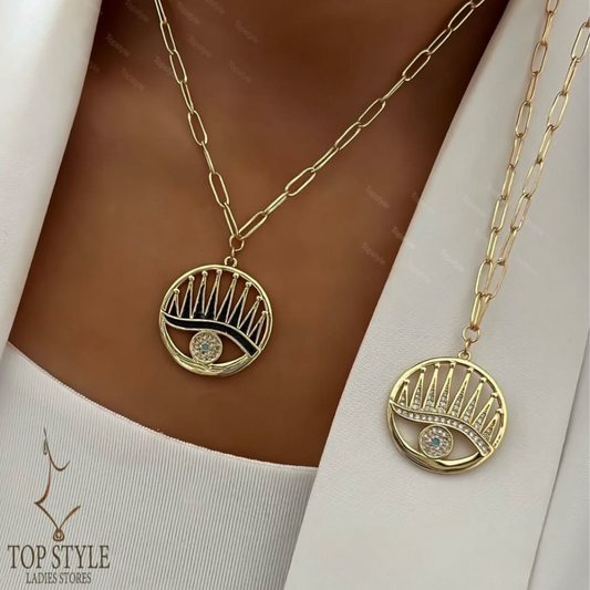 18K Gold-Plated Evil Eye Necklace