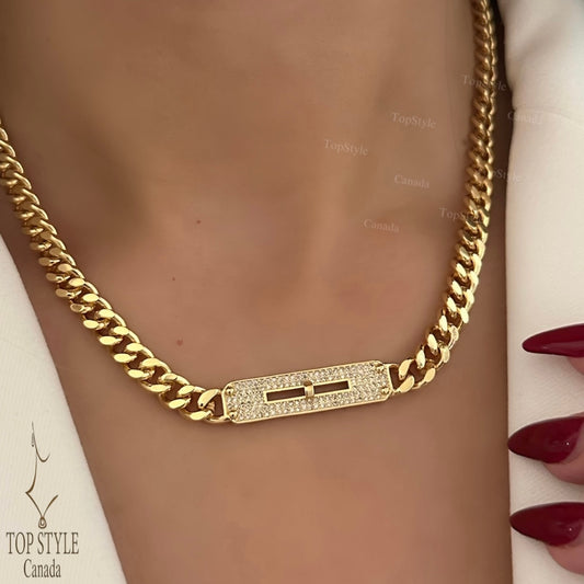 Luxury Gold-Plated Statement Chain Necklace