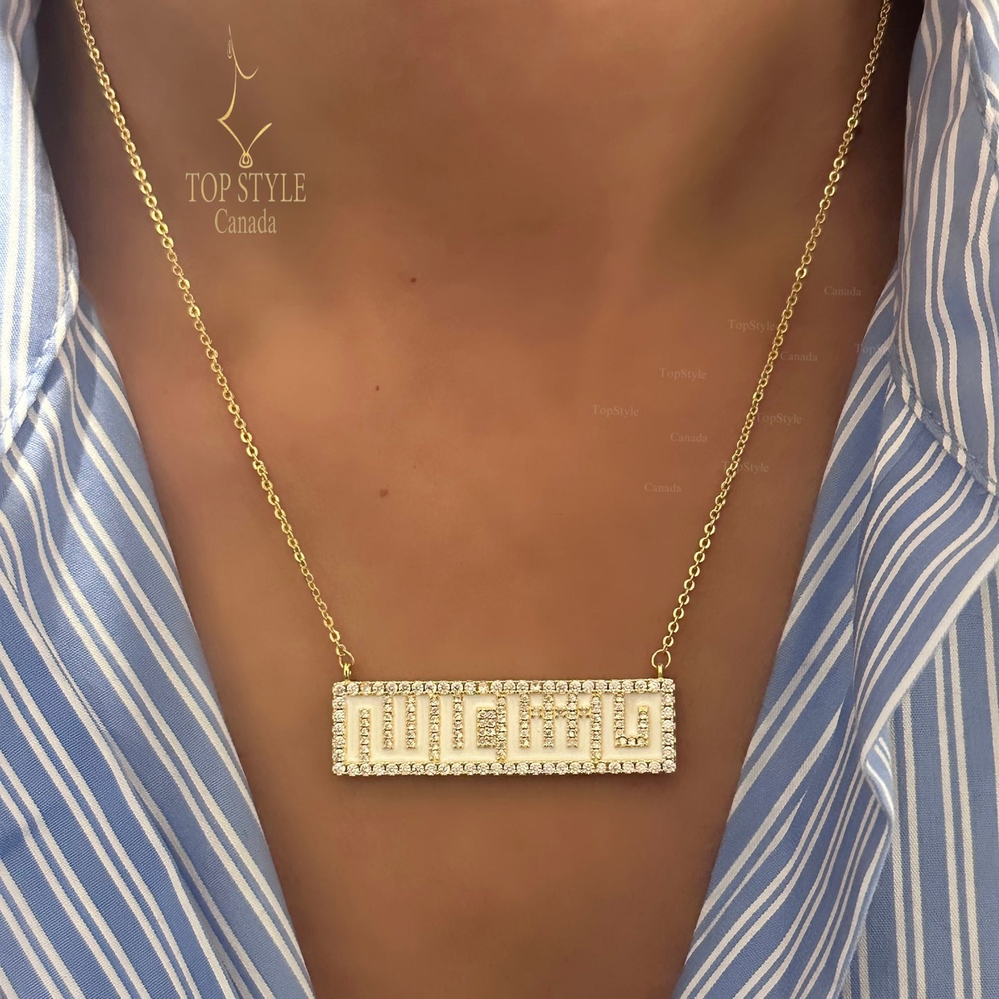 18K Gold Plated CZ Mashalla Necklace