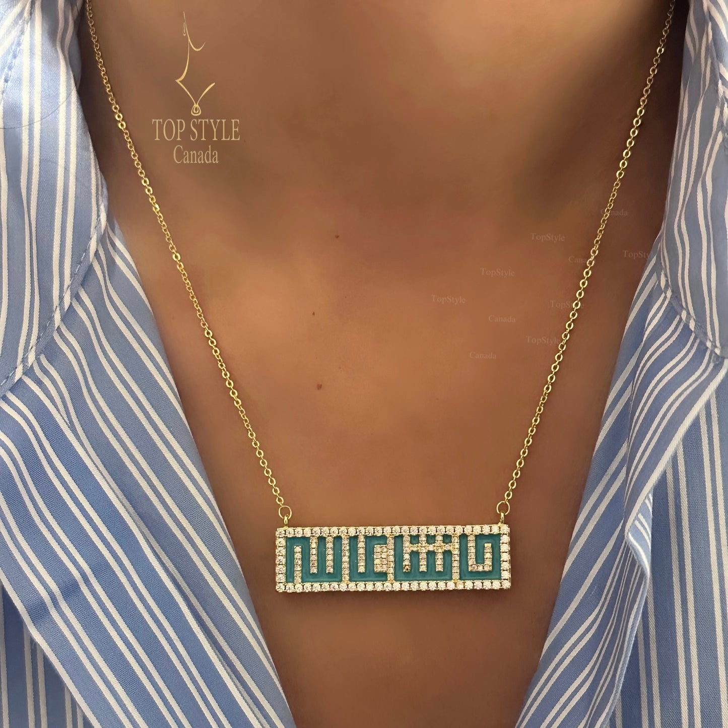 18K Gold Plated CZ Mashalla Necklace