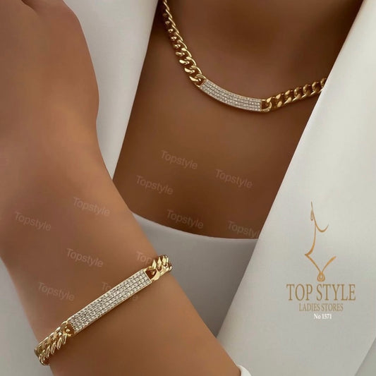 Gold-plated Clear ZC Chain set - Gold Tone