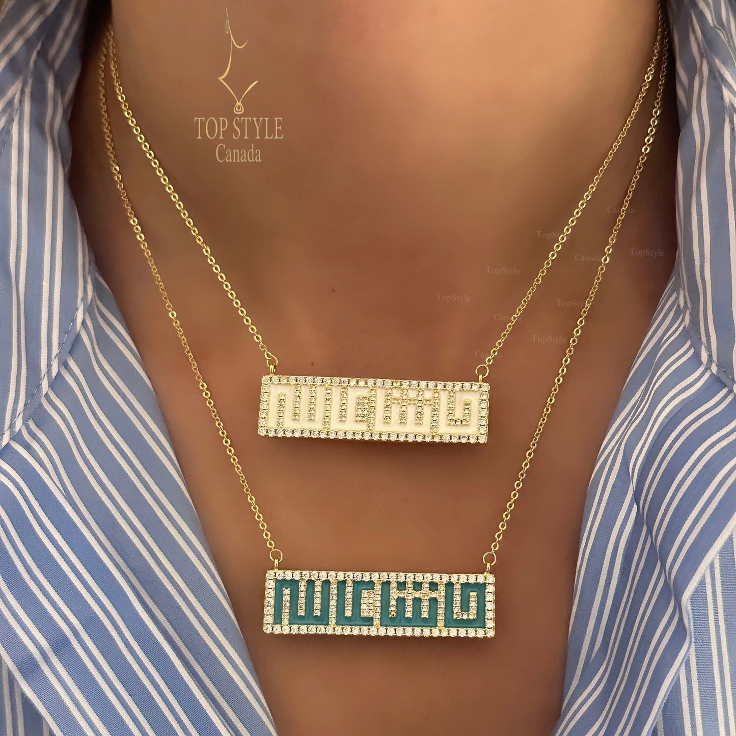 18K Gold Plated CZ Mashalla Necklace