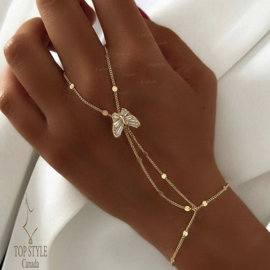 Butterfly Style Hand Chain Bracelet