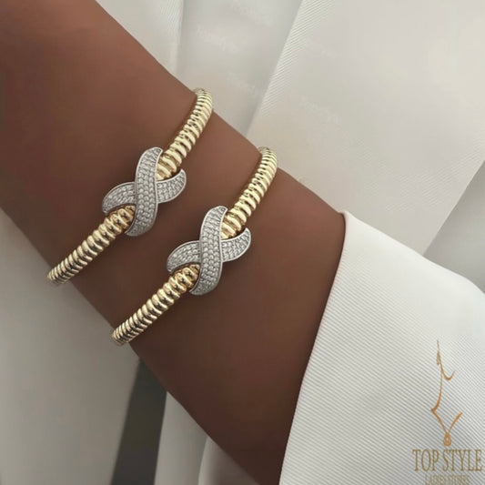 18K Gold-Plated X Bangle