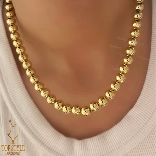 Bubble Beads Gold-Plated Necklace
