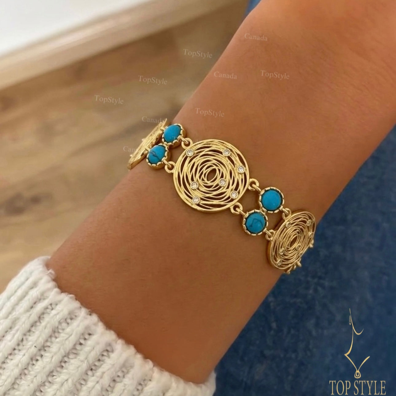 Bracelet majestueux en turquoise