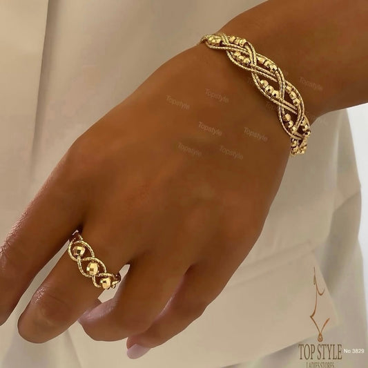 Dorica Gold-Plated Half Set (Bangle+Ring)