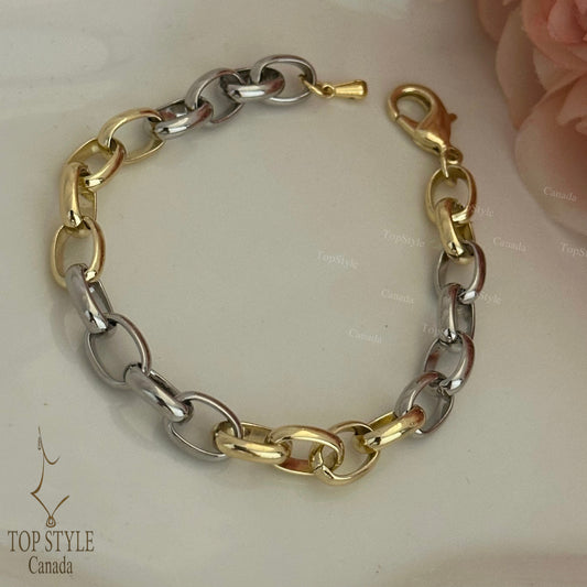 Two Tone Chain Bracelet