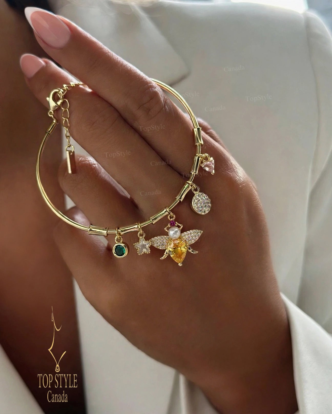 Lucky Bee Charm Bracelet | 18K Gold Plated