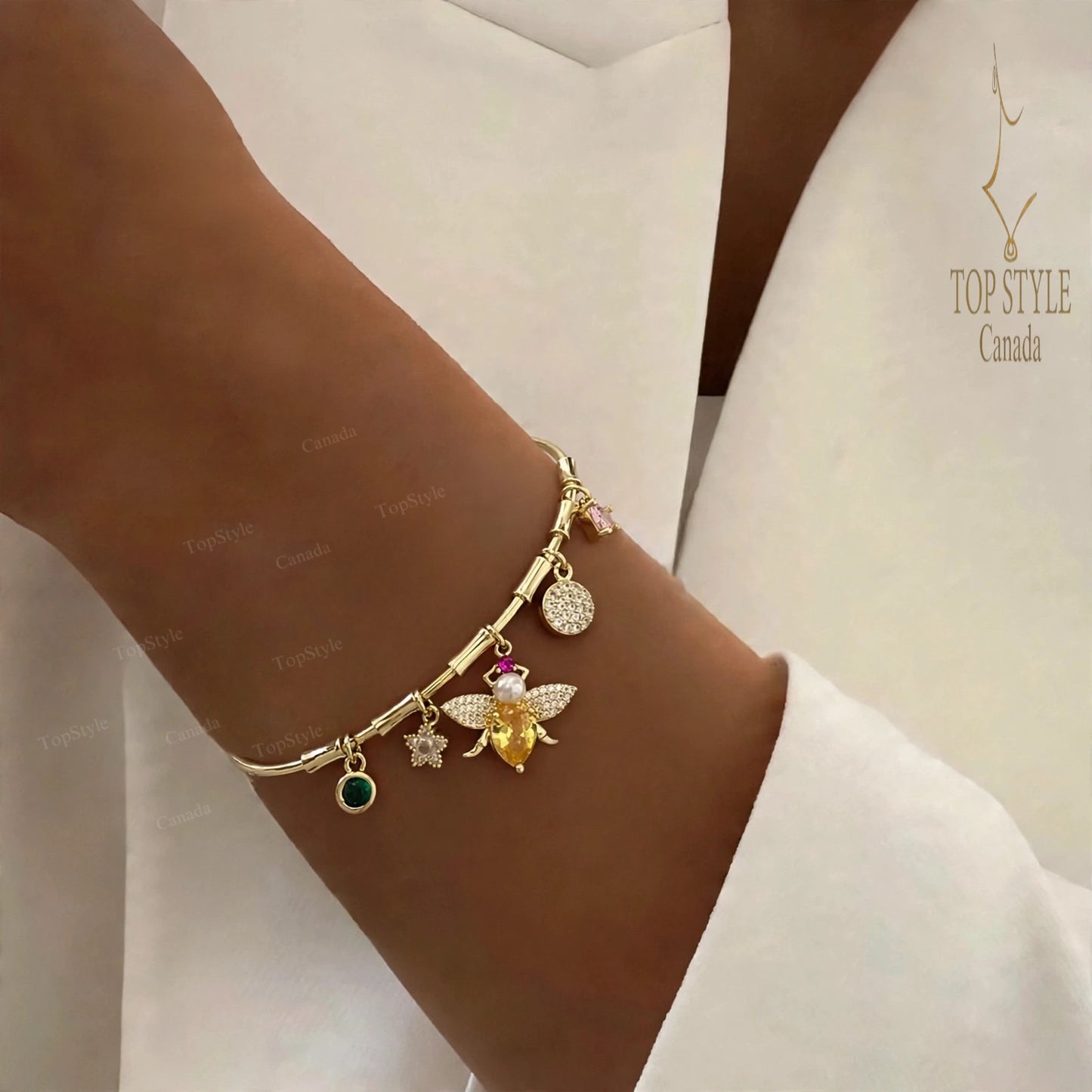 Lucky Bee Charm Bracelet | 18K Gold Plated