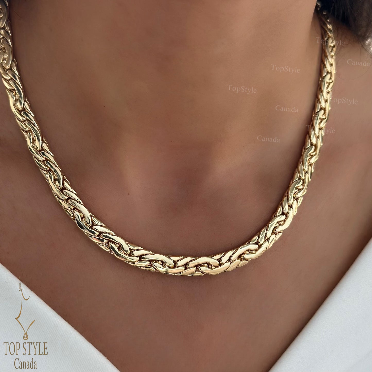 Flat Braided Set (Necklace+Bracelet)