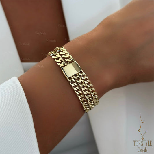 18K Gold Plated Multi Chain Bracelet