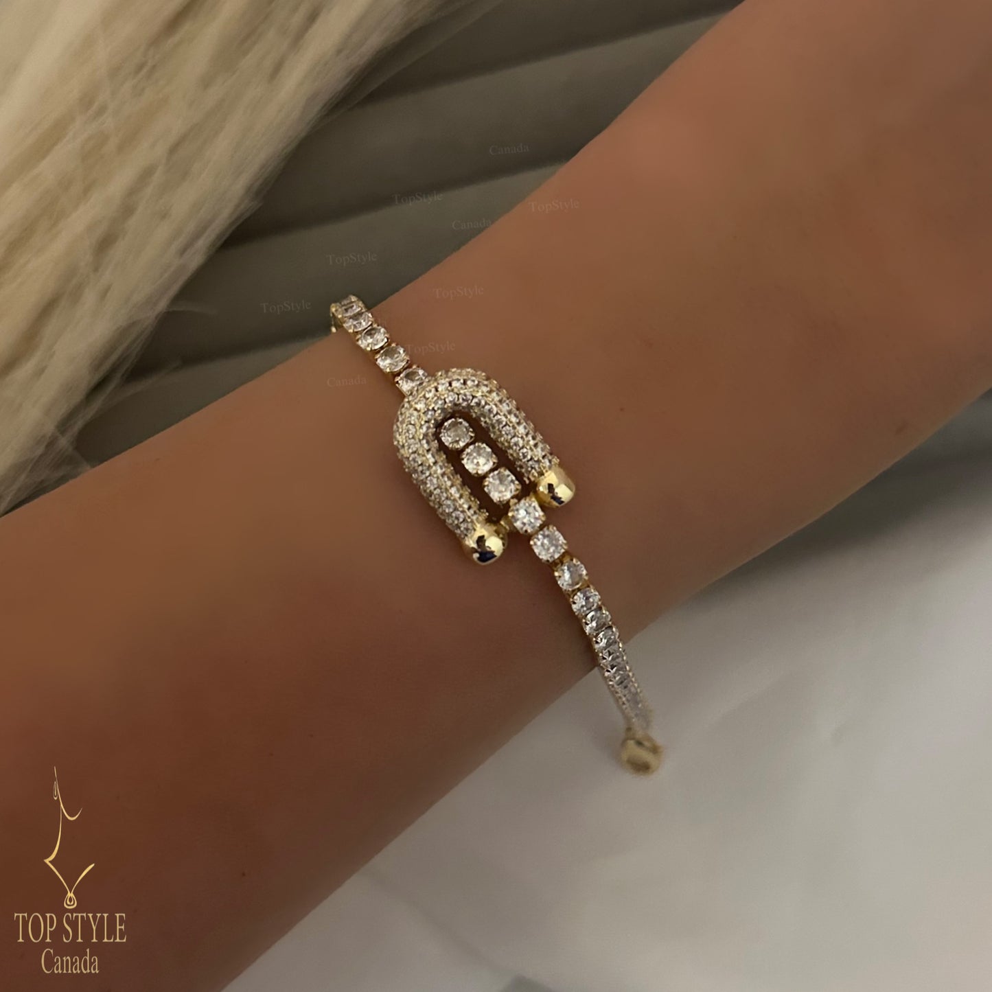 Elegant Gold Plated Tennis Bracelet