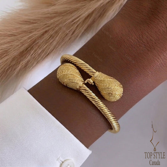 21K Gold Plated Double Twist Bracelet