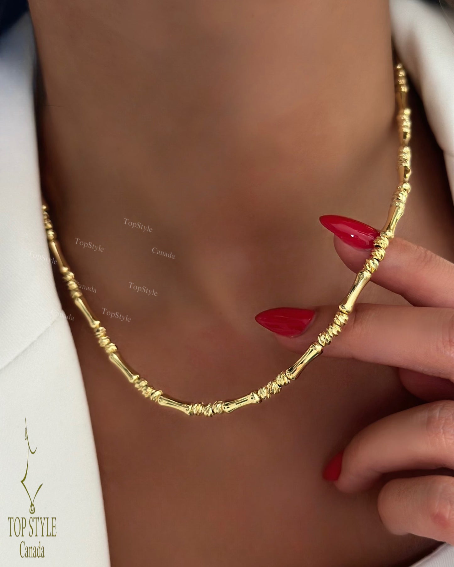 Bamboo Twist Jewelry Set (Necklace & Bracelet)