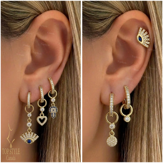 Evil Eye Ear Candy Set | 6 Single Earrings