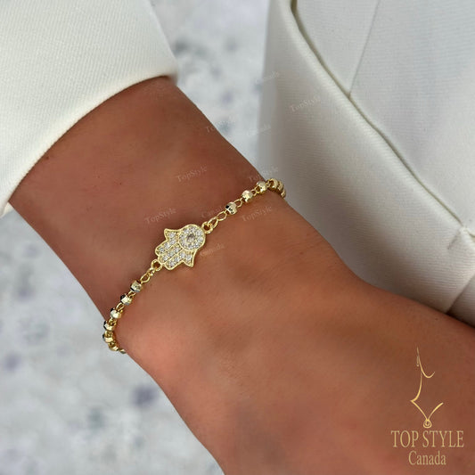 18K Gold Plated Hamsa Bracelet