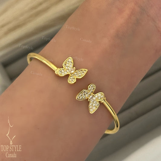 18K Gold-Plated Butterfly Cuff Bracelet