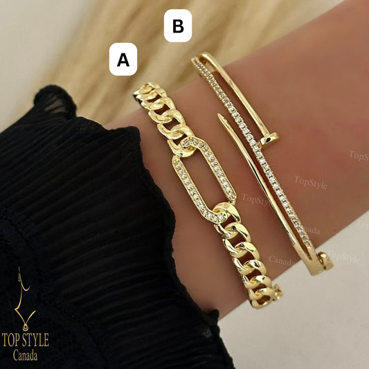 18K Gold-Plated Stacking Bracelets