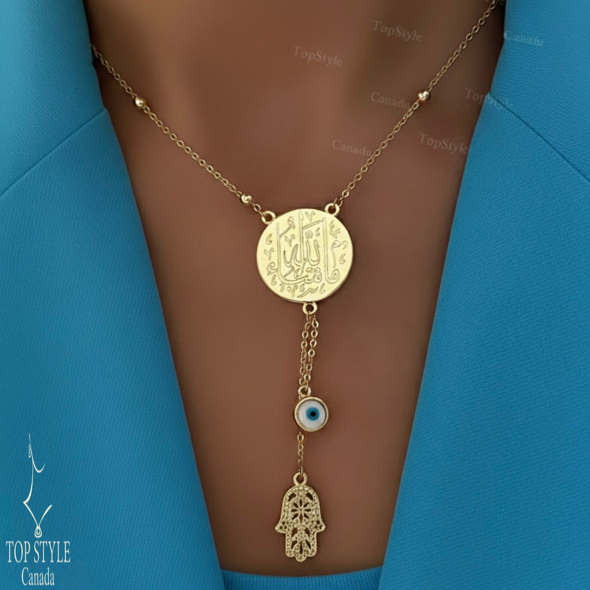 18K Gold Plated Mashallah Necklace| Short Length