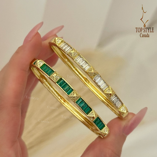 Gold-Plated Baguette Bangle