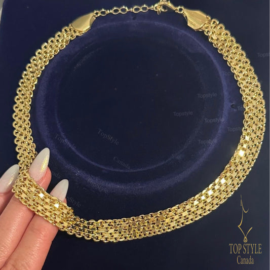 Gold Plated X Link Necklace