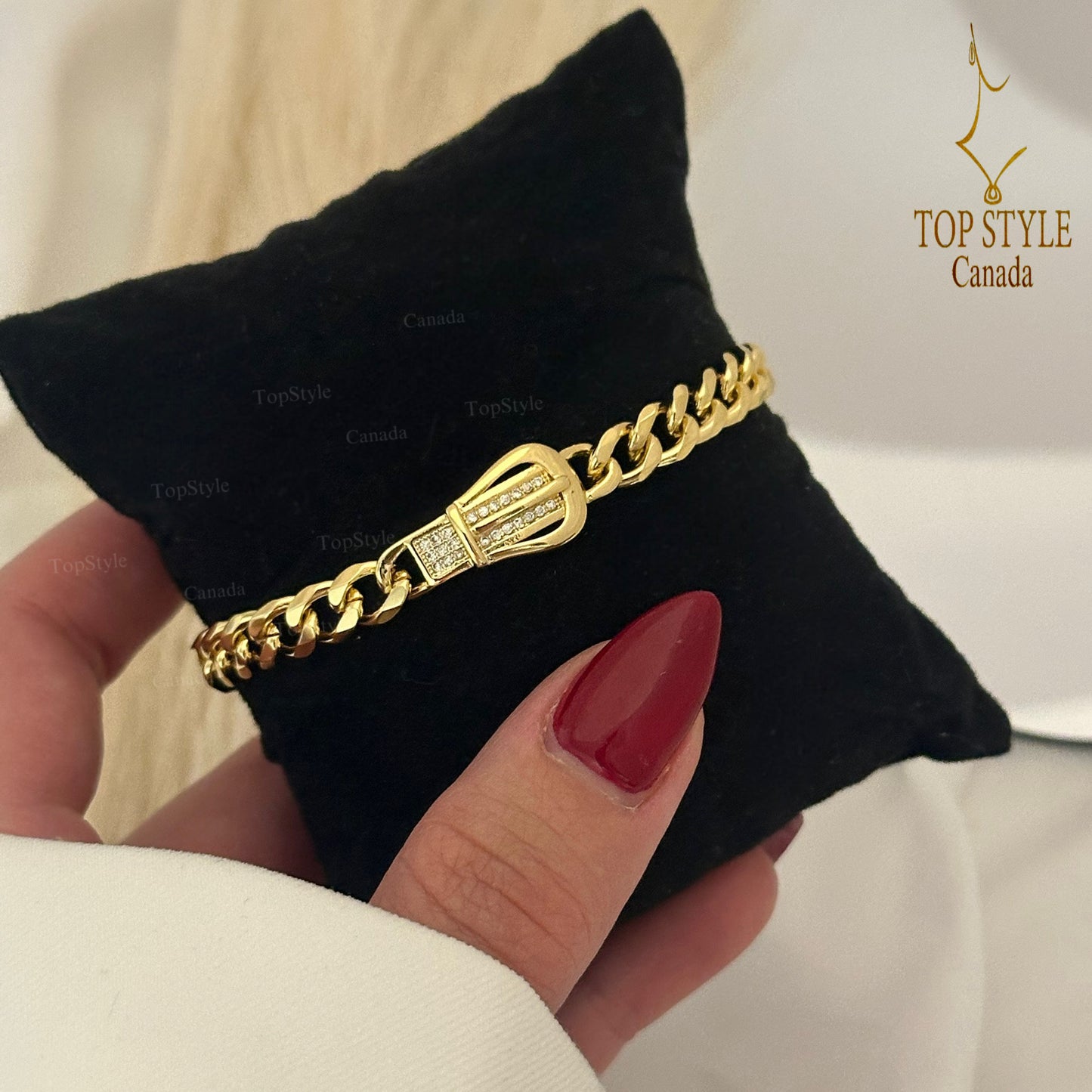 Gold-Plated Buckle Bracelet