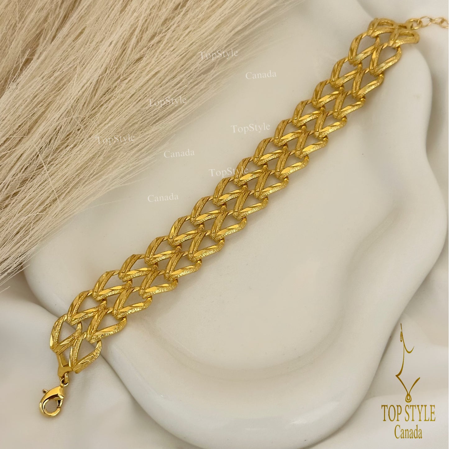 Bracelet chaîne audacieux plaqué or 21 carats