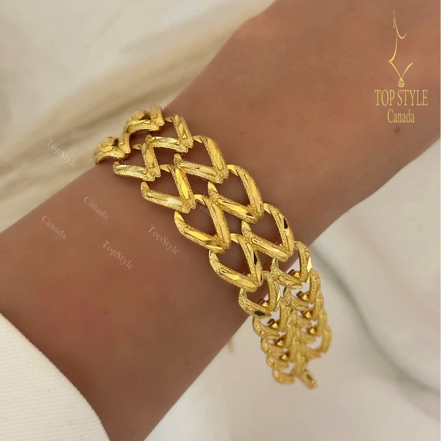 Bracelet chaîne audacieux plaqué or 21 carats