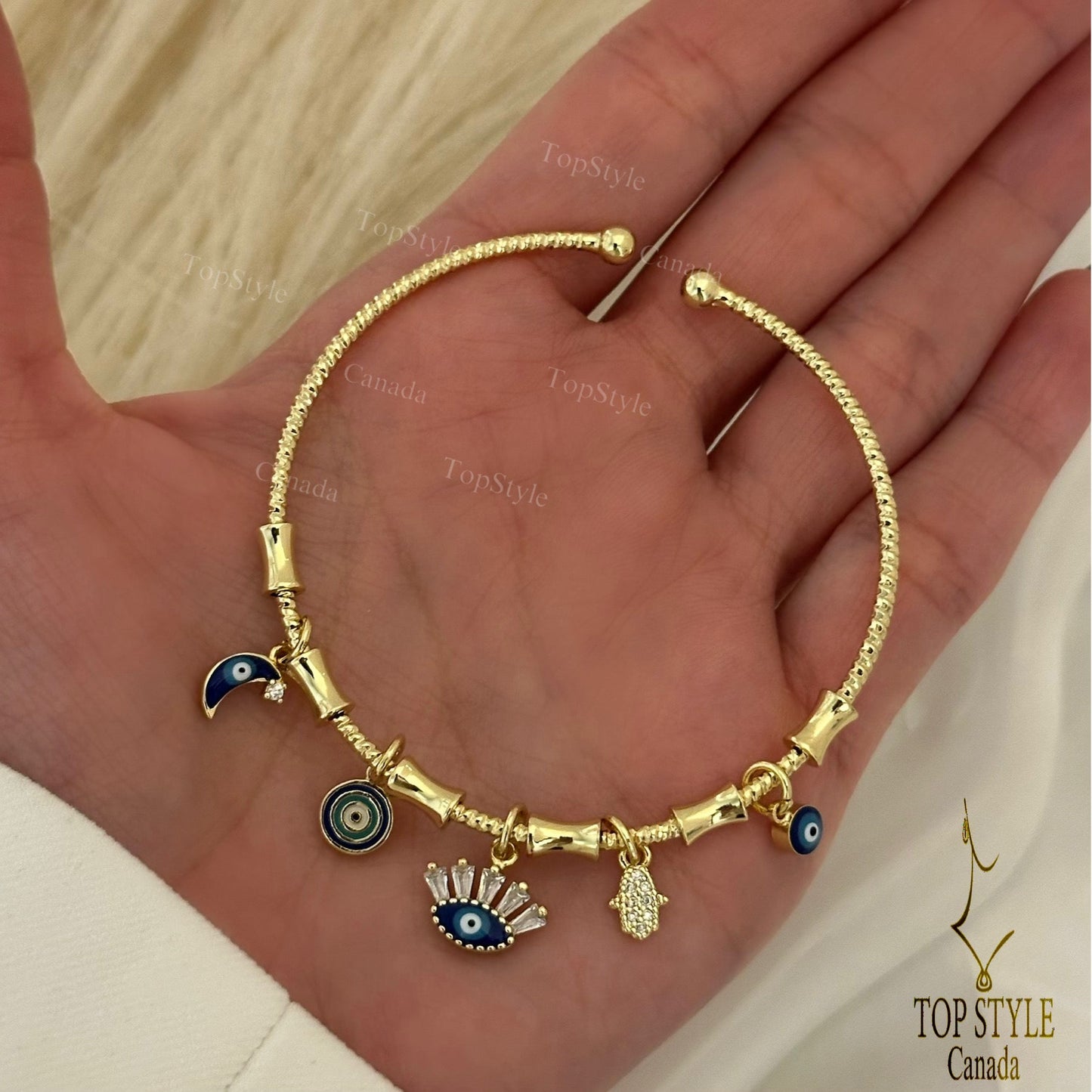 Jonc Julia Charms | Plaqué Or 18 carats
