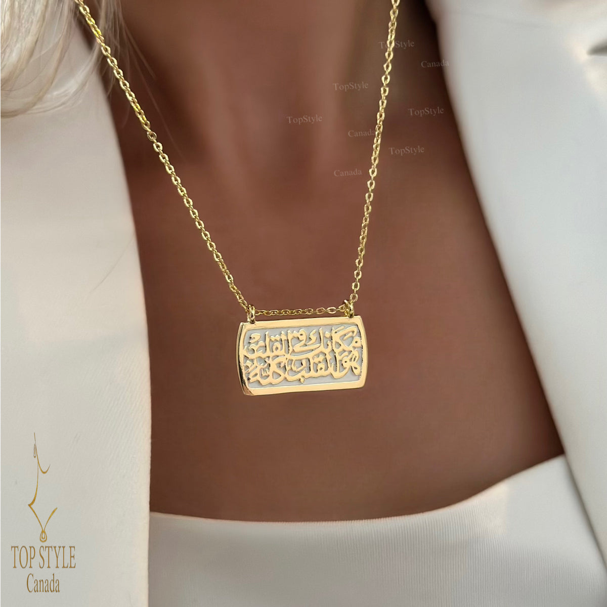 18K Gold Plated Necklace'مكانك في القلب هو القلب كله'