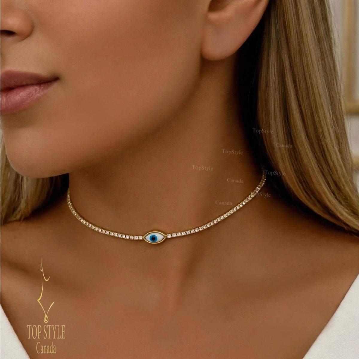 Evil Eye Tennis Necklace