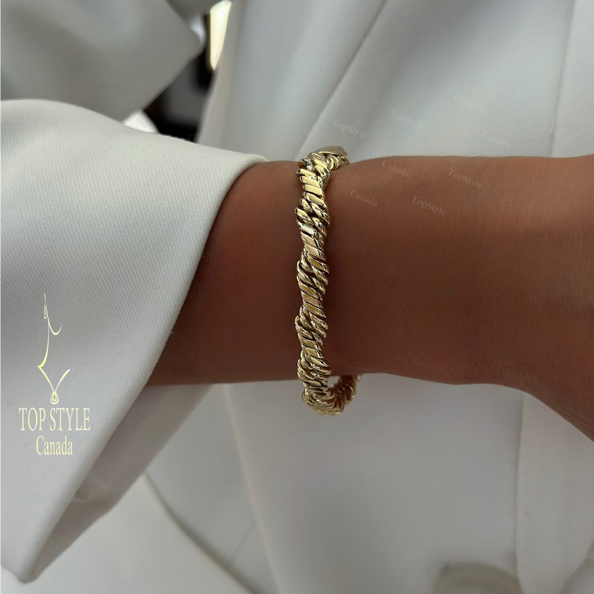 18K Gold Plated Twisted Rope Bracelet