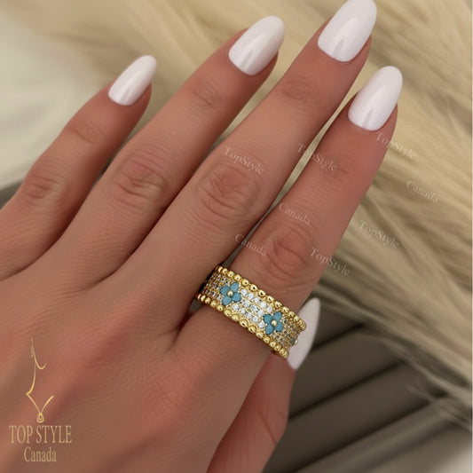 Gold-Plated Floral Ring