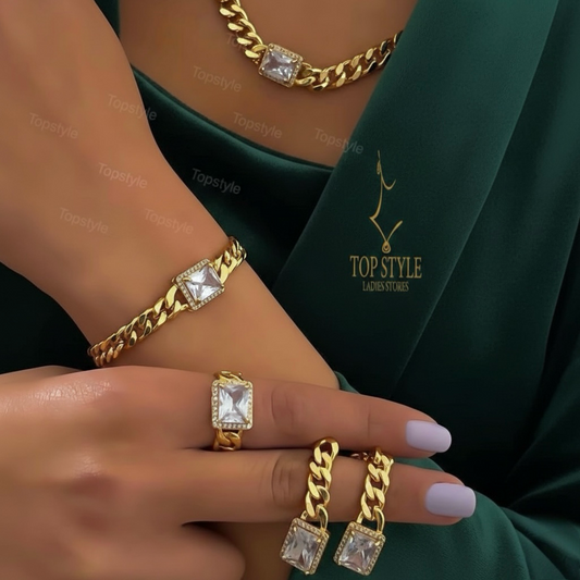 21K Gold-Plated Chain Set (4 Pieces)