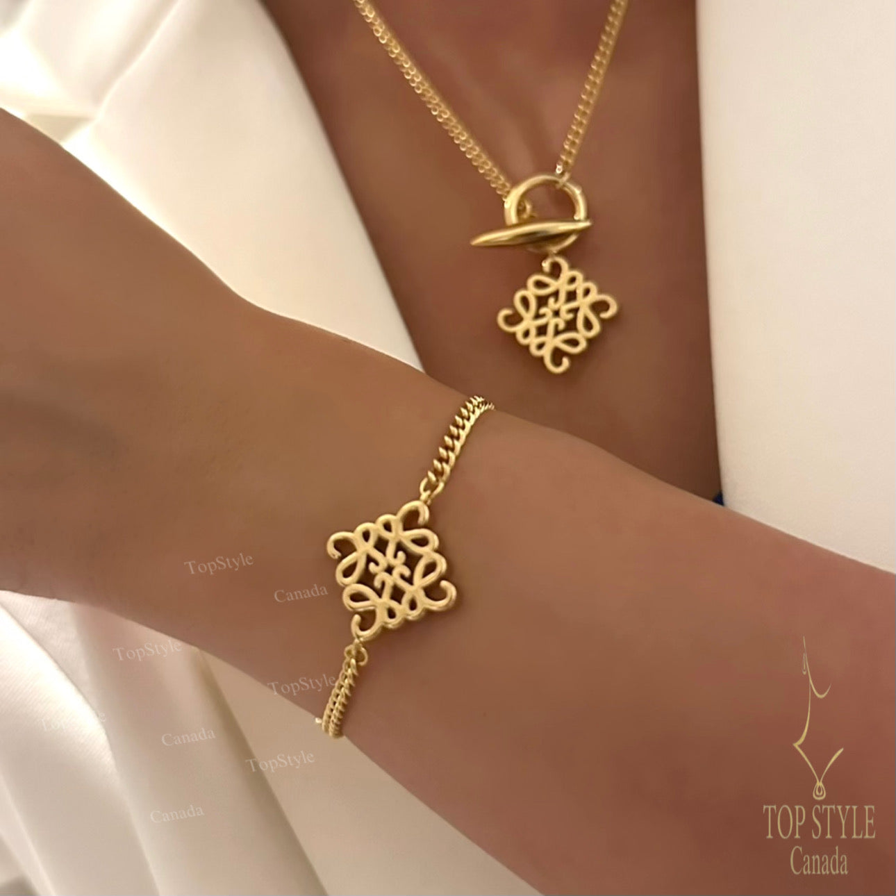 Ensemble plaqué or tendance (3 pièces)